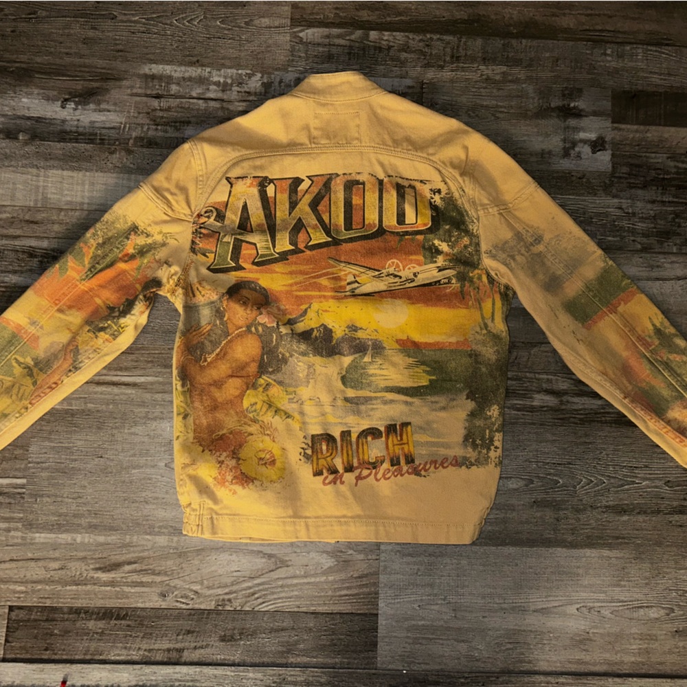 AKOO stained denim jacket high quality